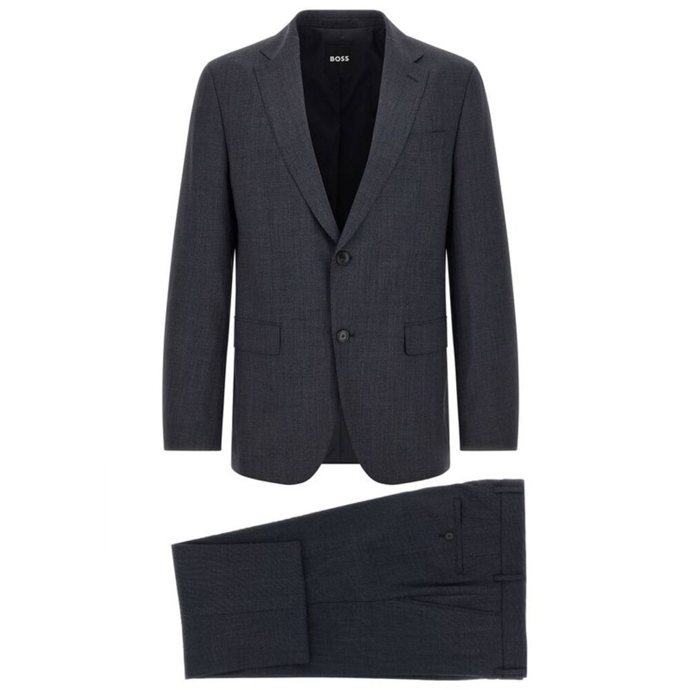 Hugo Boss Blue Polyester Two-Piece Men's Suit